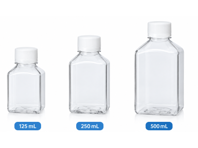 PET Square Media Bottle