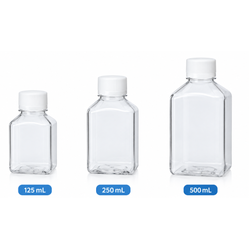 PET Square Media Bottle